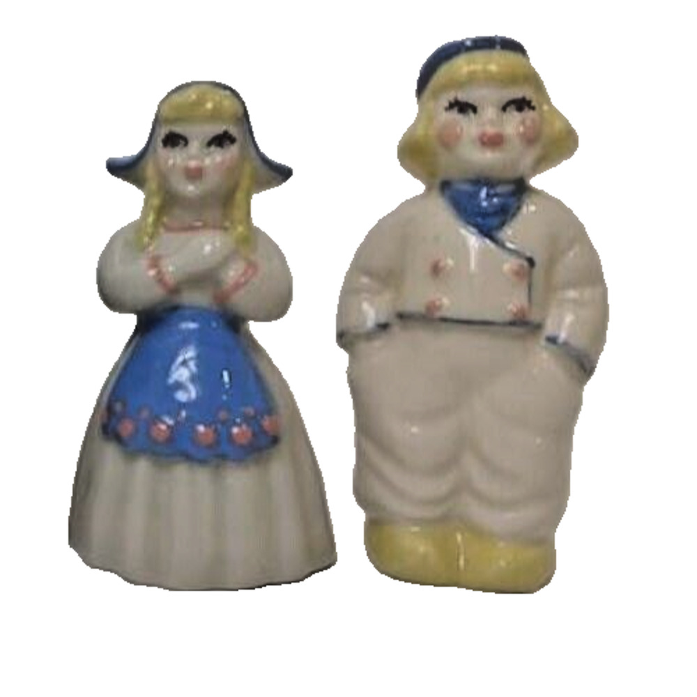 Vtg. MCM Dutch Netherland Clad Boy Girl Ceramic Art Studio Figurines